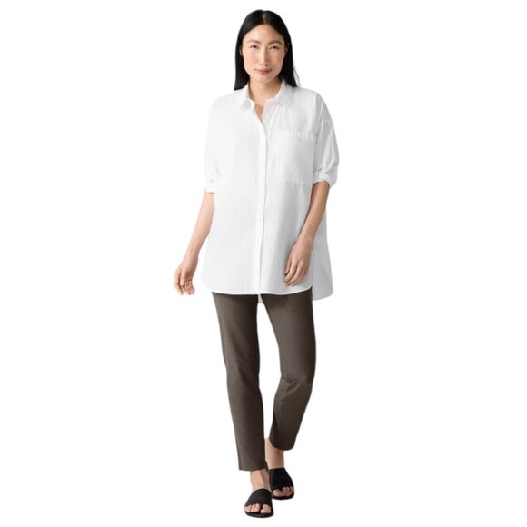 Eileen Fisher Washable Stretch Crepe Ankle Pant in Branch Sz M - Picture 1 of 9